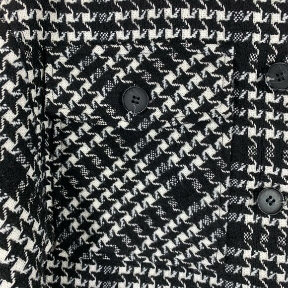 Crop short jacket coat bouclé Puff Sleeve black & white SZ small DYNAMITE - Picture 4 of 13